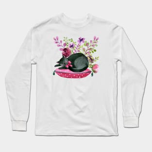 Napping Kitty Cat Long Sleeve T-Shirt